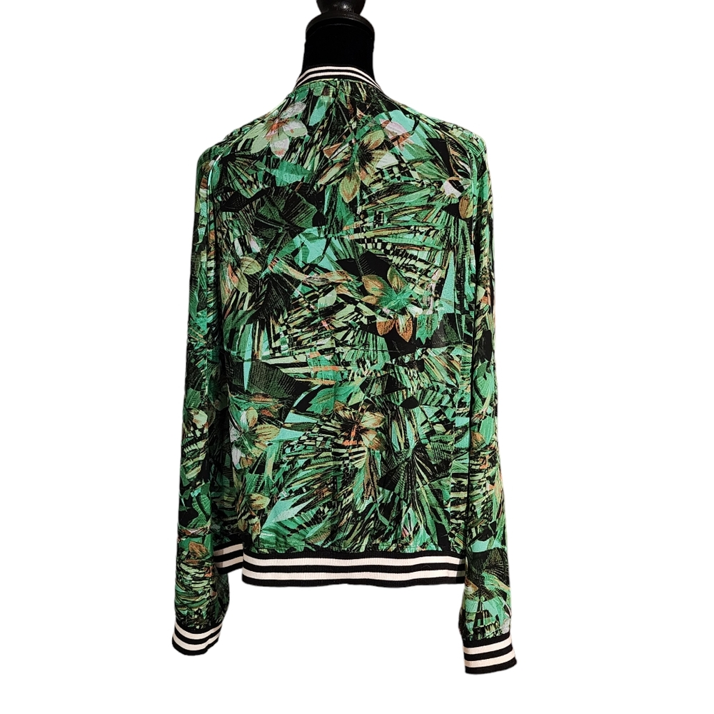 Nwot Juicy Couture Chiffon Bomber Jacket, Jungle Print, size XL - Picture 7 of 10